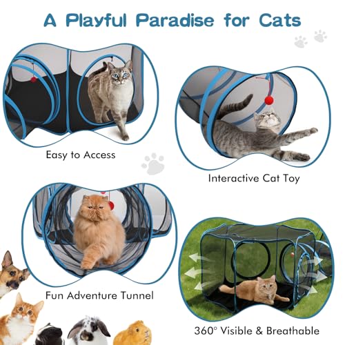 Outdoor Cat Enclosure with Tunnel and Storage Bag M72049