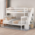 White Twin over Full Bunk Bed with Storage W1461