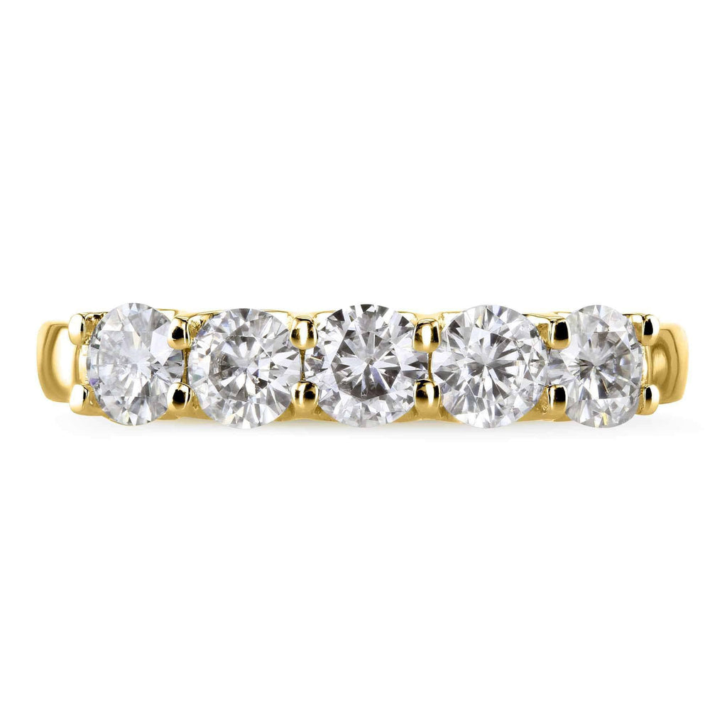 14K Yellow Gold Moissanite Bridal Wedding Band J238