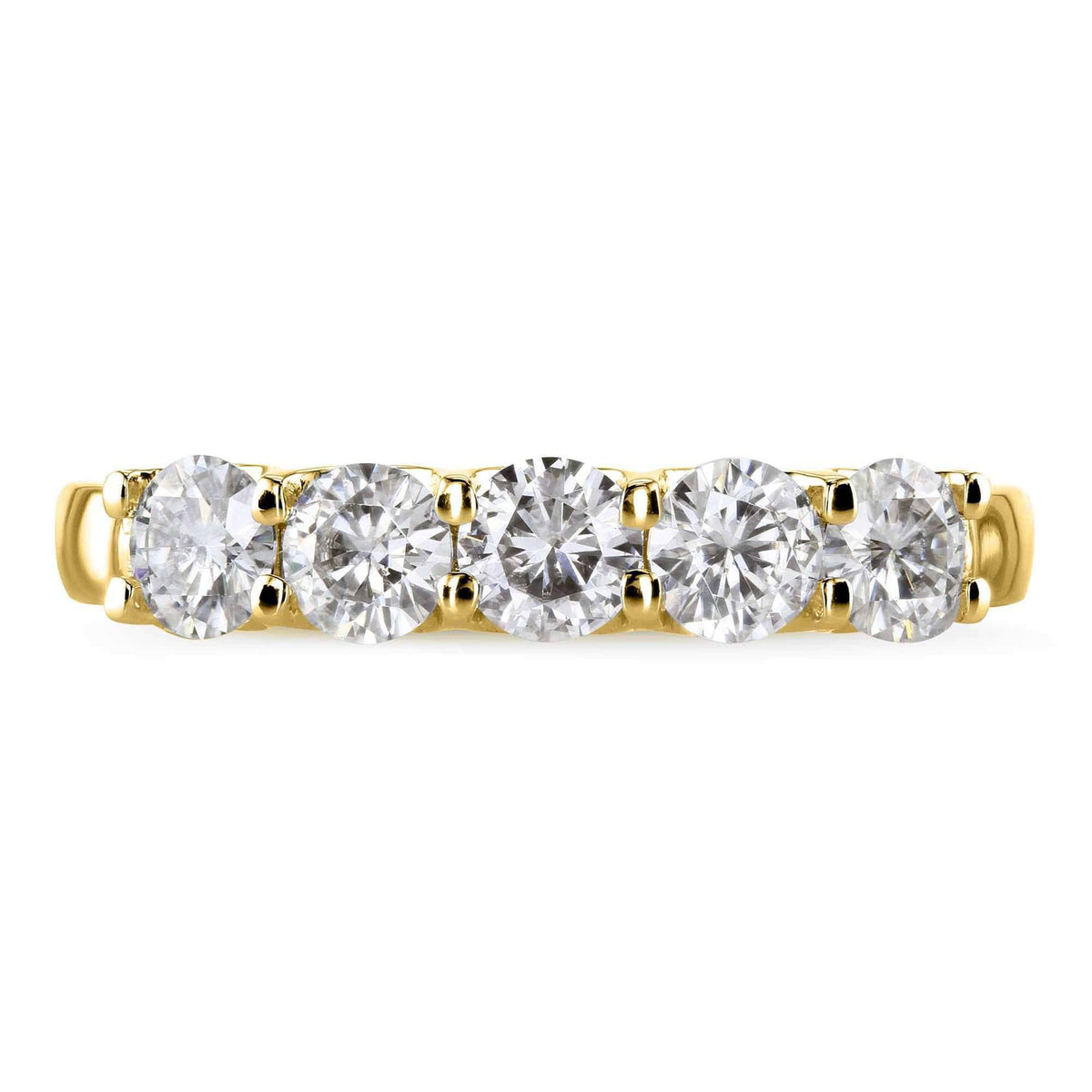 14K Yellow Gold Moissanite Bridal Wedding Band J238