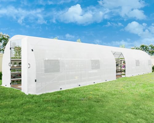 White Heavy Duty Galvanized Steel Walk in Greenhouse N3115
