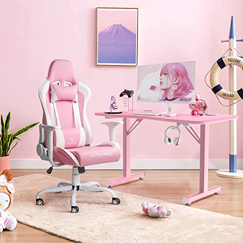 Purple Gaming Chair with Lumbar Support and Headrest F9002