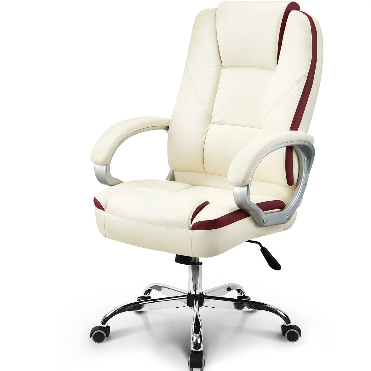 Ivory Ergonomic High Back Leather Office Chair B731