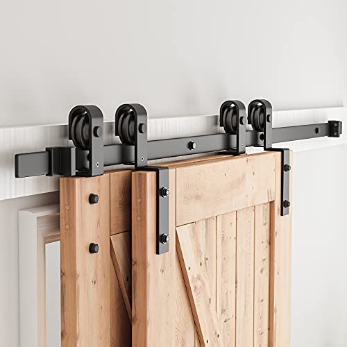 6.6 Feet Bypass Sliding Barn Door Hardware Kit U279