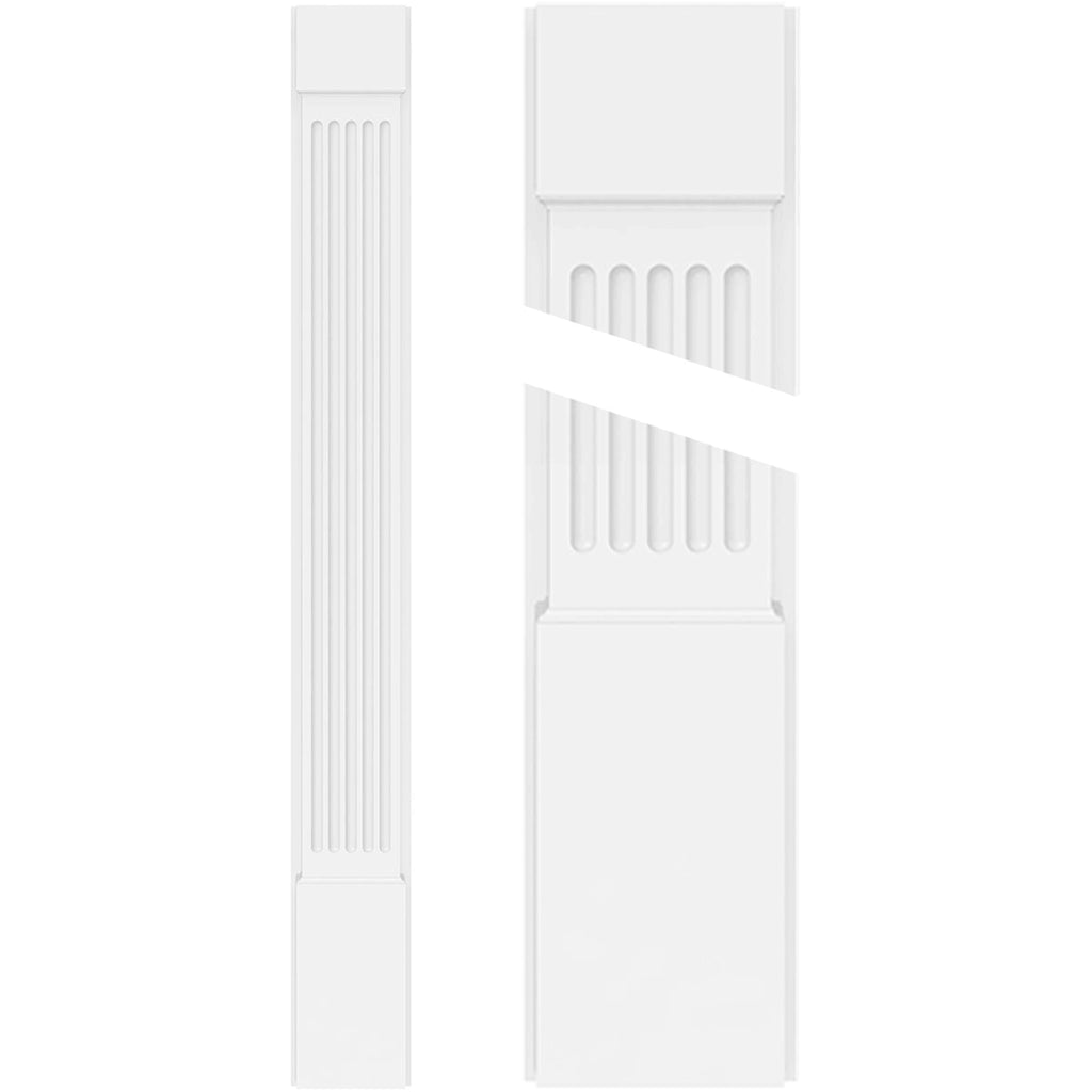Fluted PVC Pilaster with Capital and Base (Pair) N52715