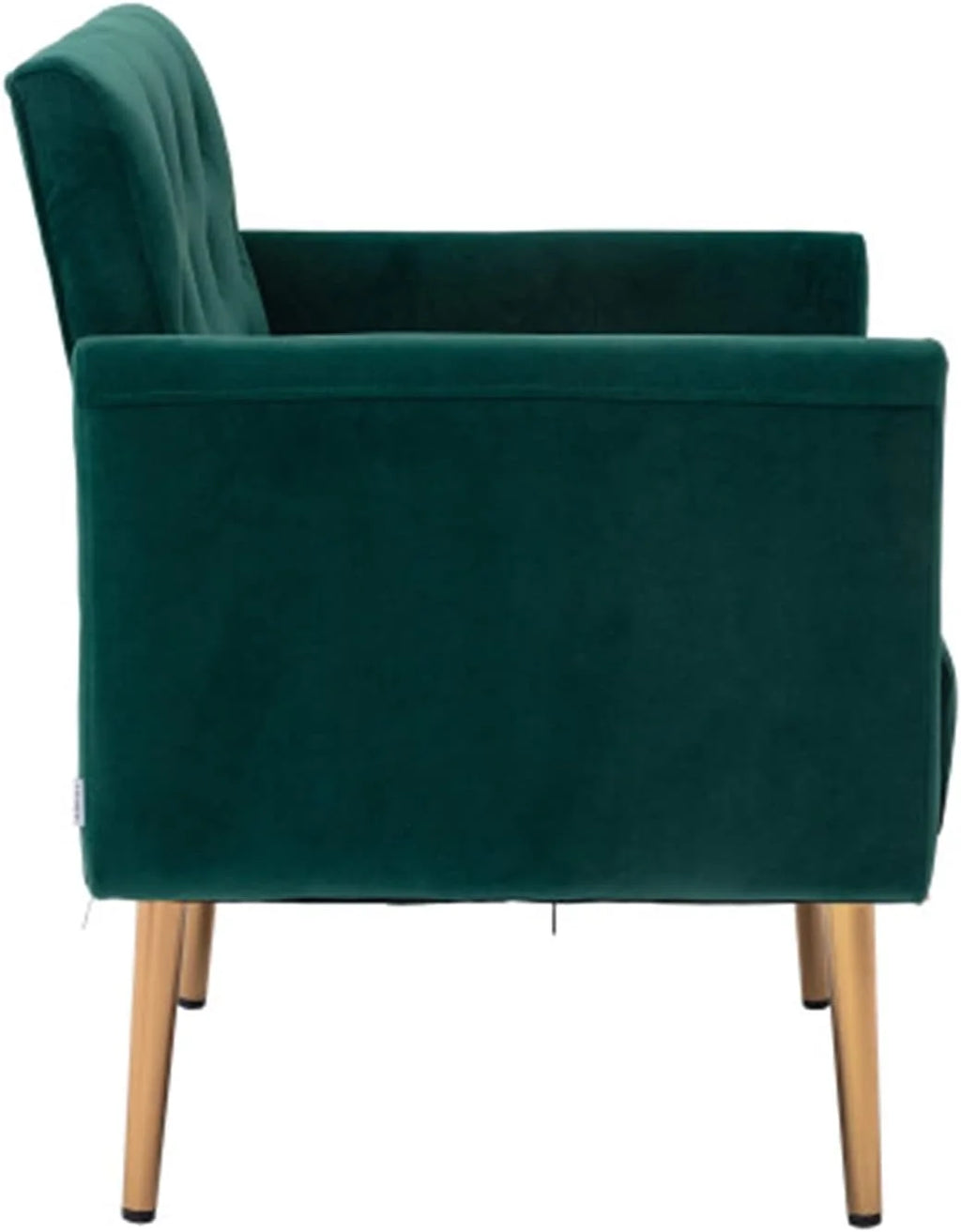 Square Velvet Accent Chair with Golden Metal Legs N58217