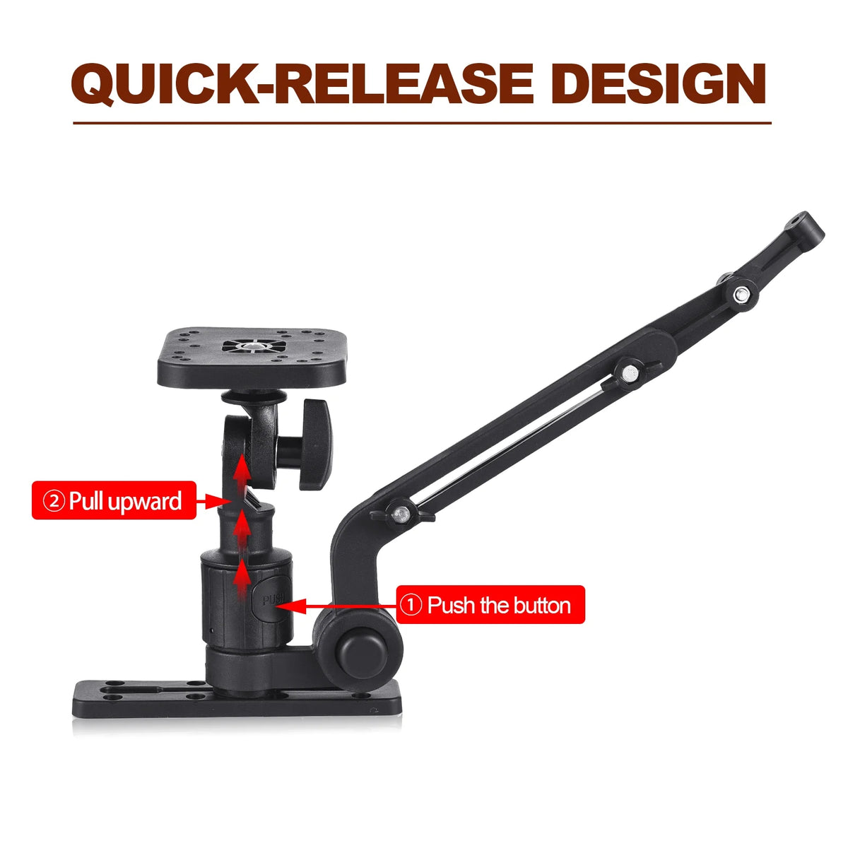 Kayak Fish Finder Mounting Plate Boat Transducer Mounting Arm Mount Base Adapter V8219