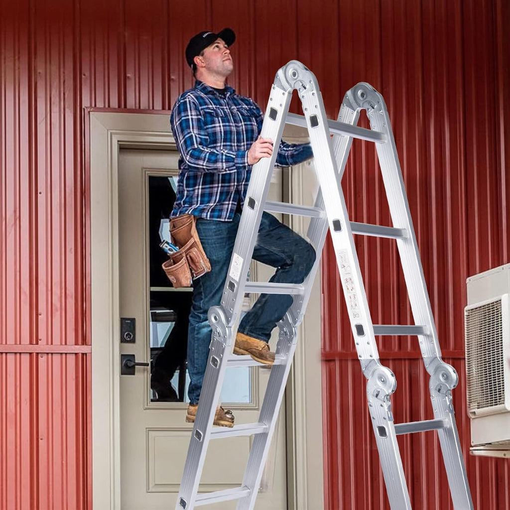 330lb 12.5ft Aluminum Folding Step Ladder T898