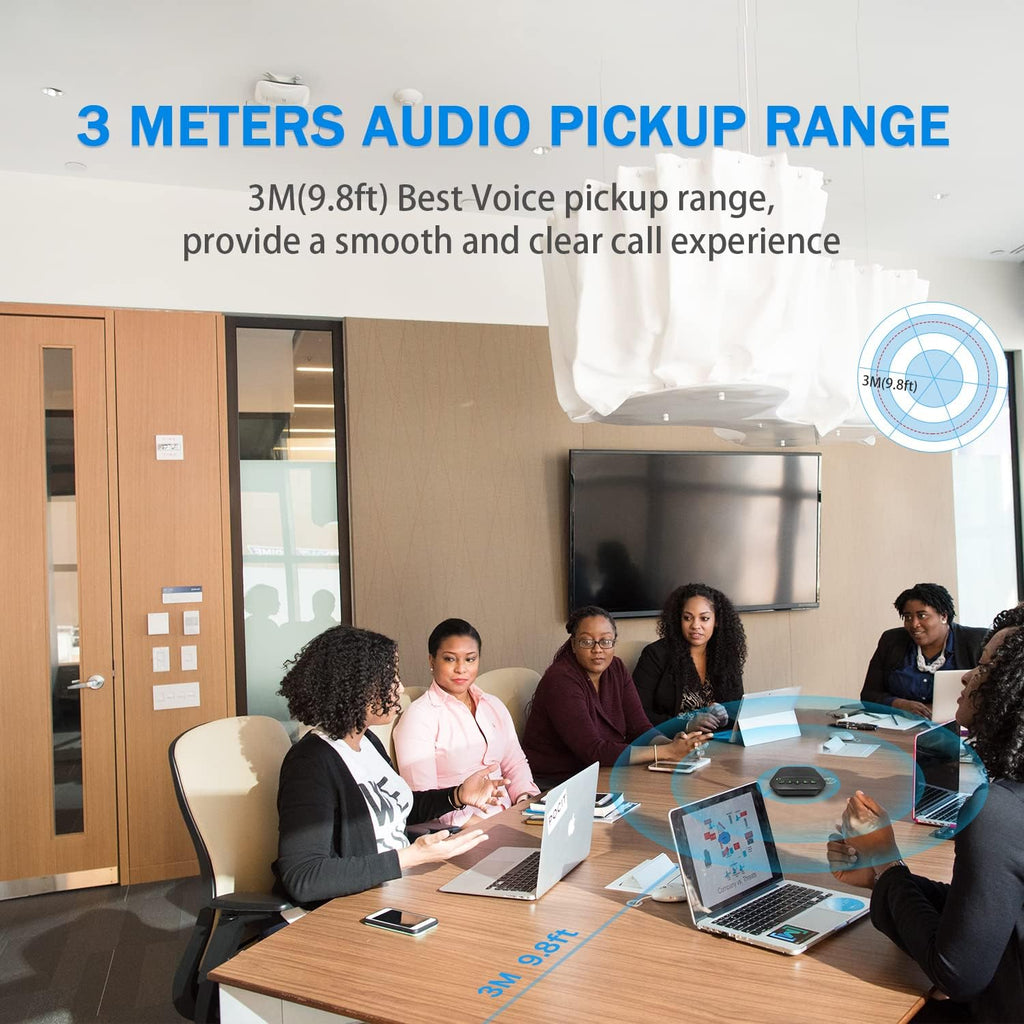 Bluetooth Speakerphone with 4 Microphones, Portable USB Conference Microphone, Pack of 2 E591411