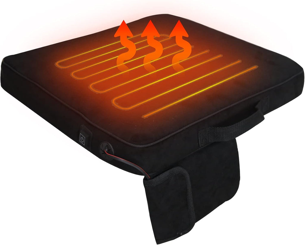 Portable Heated Seat Cushion with 3 Heating Settings Memory Foam O72347