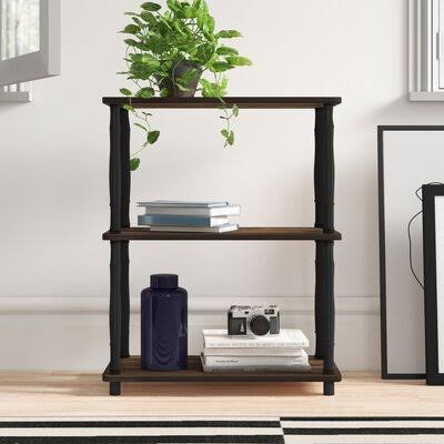 Walnut Brown Etagere Bookcase Y300