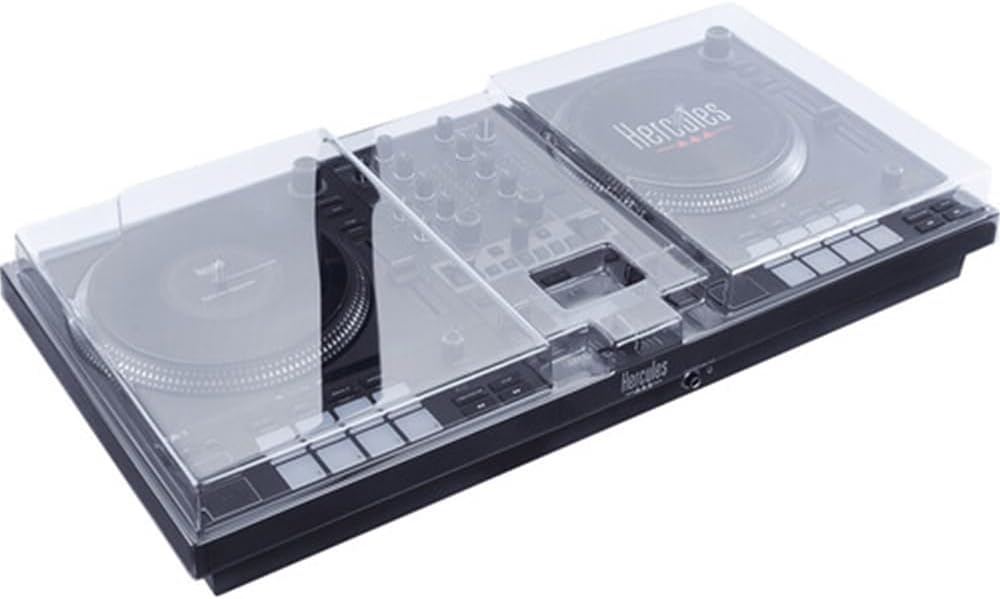 2 Deck Motorized DJ Controller with Cover and Closed-Back Headphones J250640