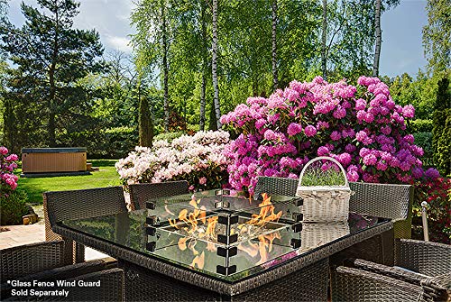 Slate Grey 36-Inch Outdoor Propane Gas Fire Pit Table with Tempered Glass Top T450