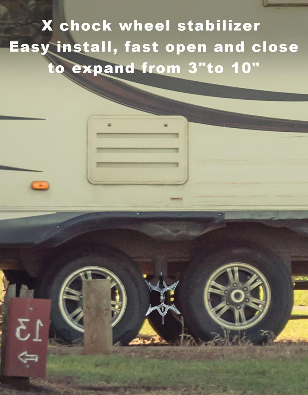 2 Pack X-Shaped Wheel Chock Stabilizer for Travel Trailers E8985