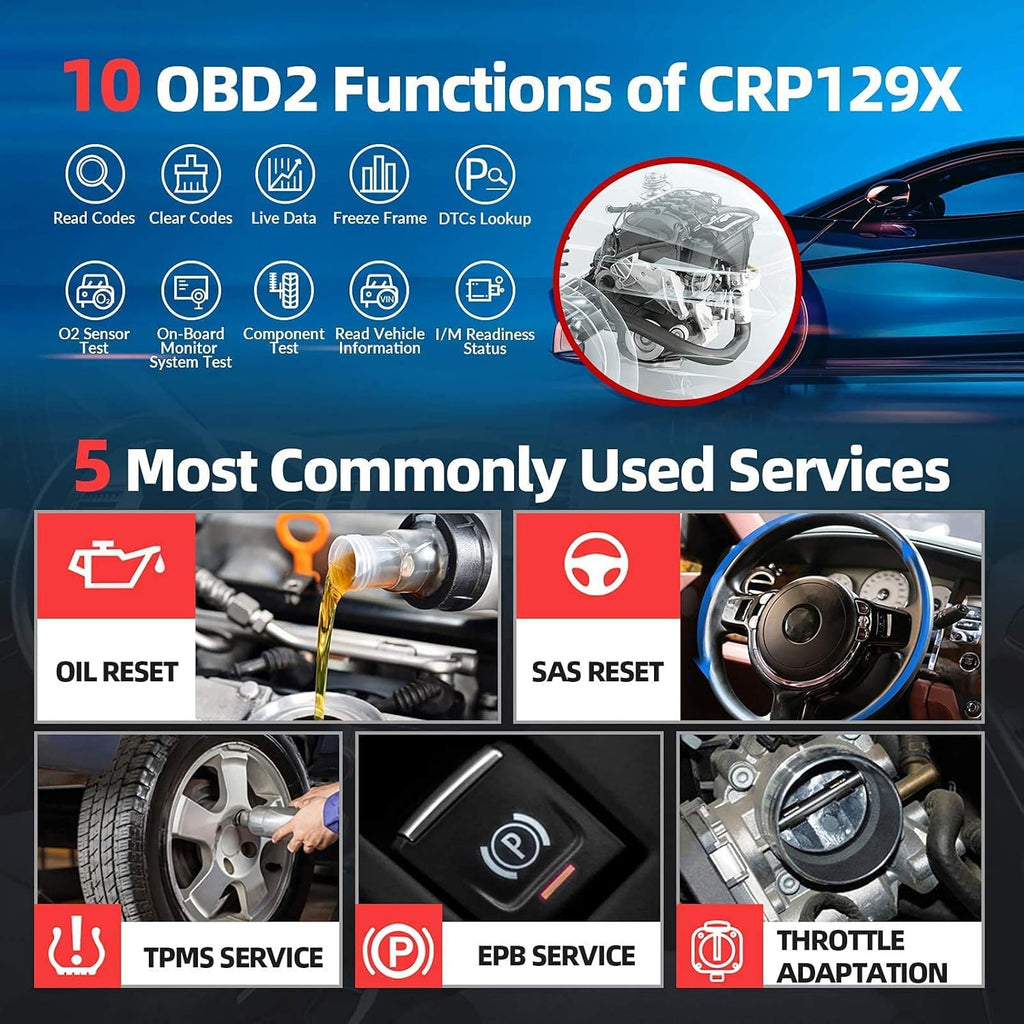 OBD2 Scanner Car Scanner with Oil EPB SAS TPMS Throttle Body Reset Q264