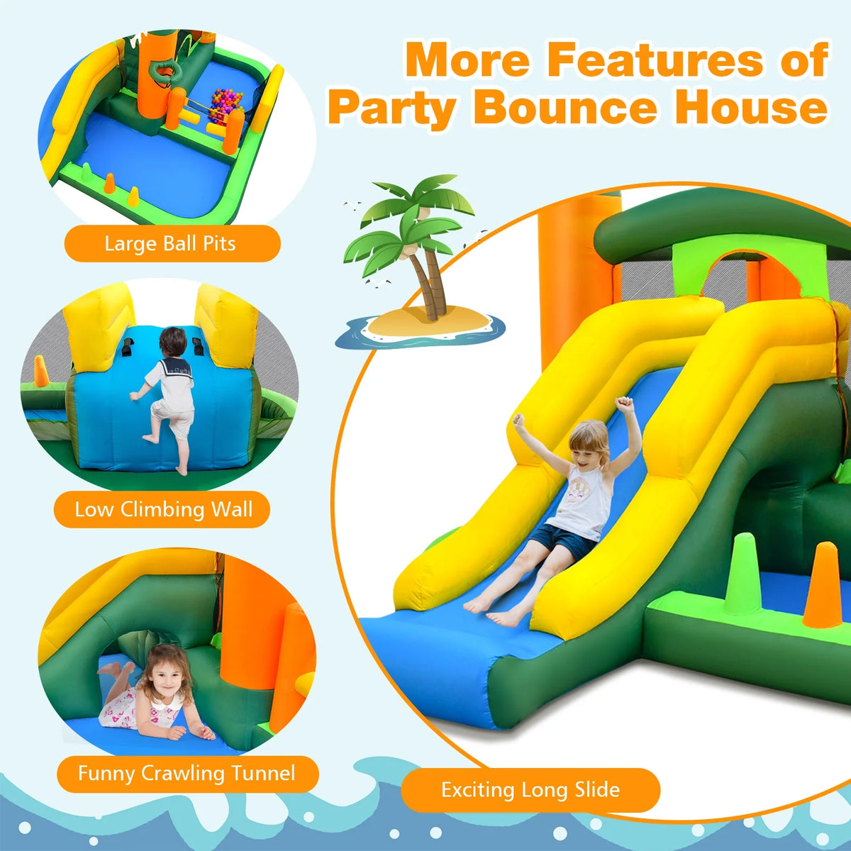 8-in-1 Inflatable Bounce Castle with Blower R787896