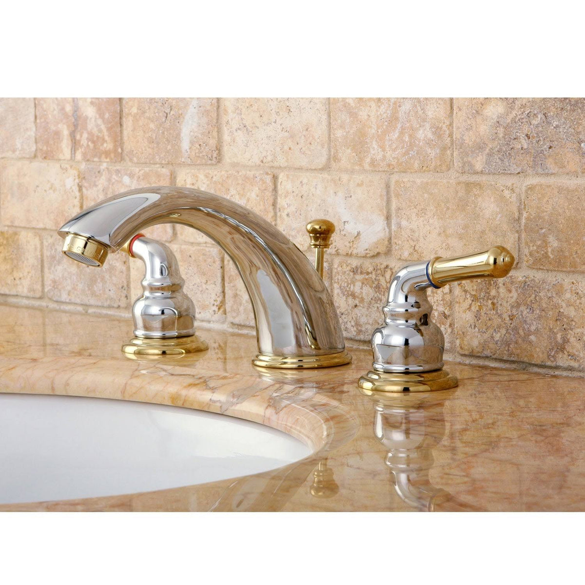 Polished Chrome Widespread Bathroom Faucet O147136