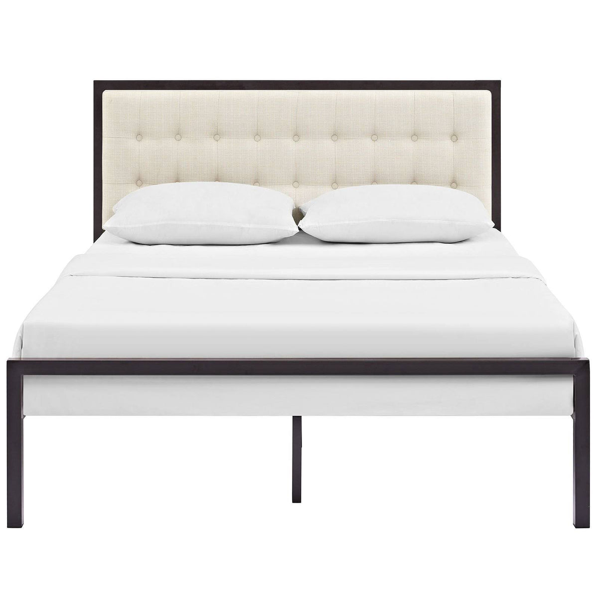 Full Fabric Bed, Brown Gray W5508