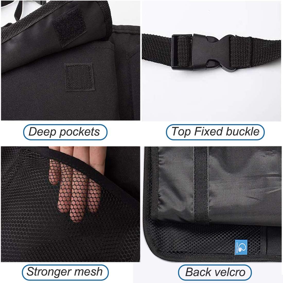 Trunk Organizer Car Storage with 5 Deep Pockets & 4 Pockets Mesh, Pack of 2 M642