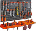 50 Piece Wall Mounted Plastic Pegboard and Shelf Tool Organizer with 50 Assorted Hook Accessories C662687