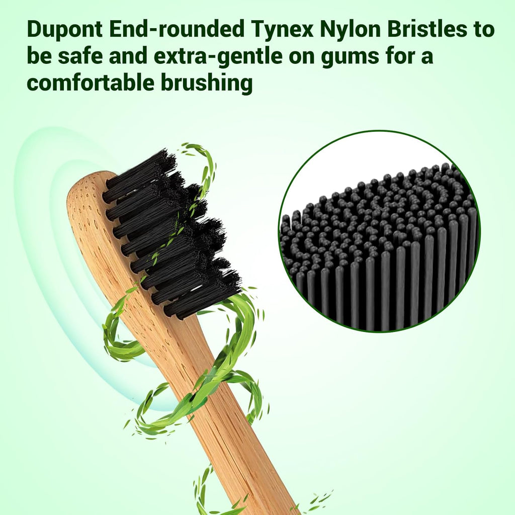 Bamboo Electric Toothbrush 5 Cleaning Modes Sonic Toothbrush Replacement Heads with Plant-Based Bristle 4 Pack A79921
