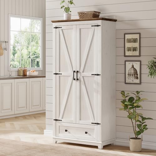 72" Tall Storage Cabinet with Adjustable Shelves & Barn Doors L199