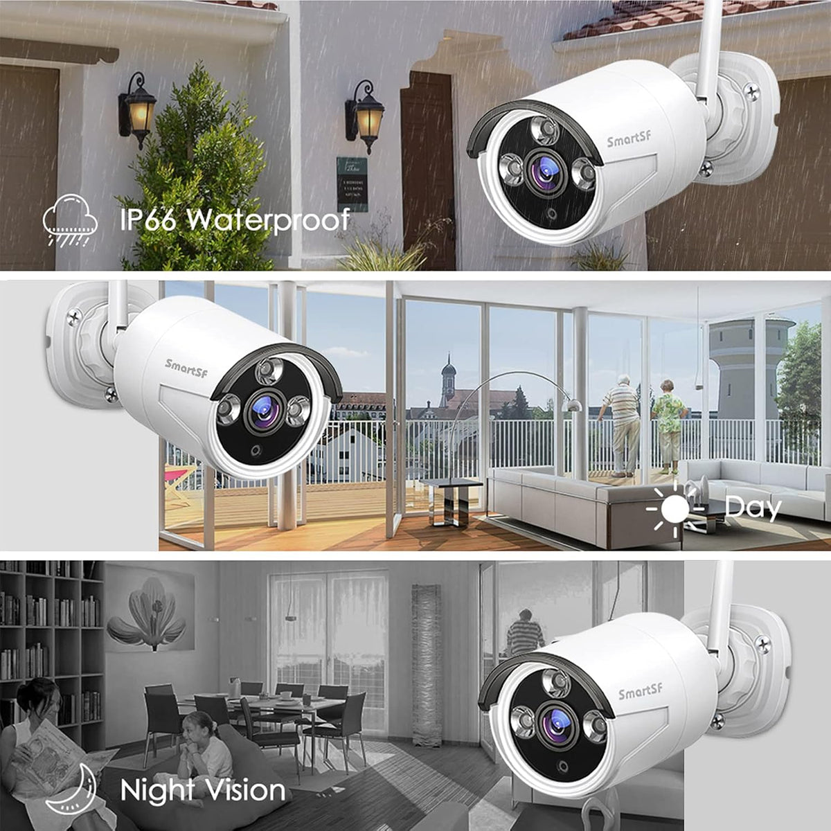 Wireless 8CH 1080P Security Camera System with 4 Weatherproof IP Cameras Y876
