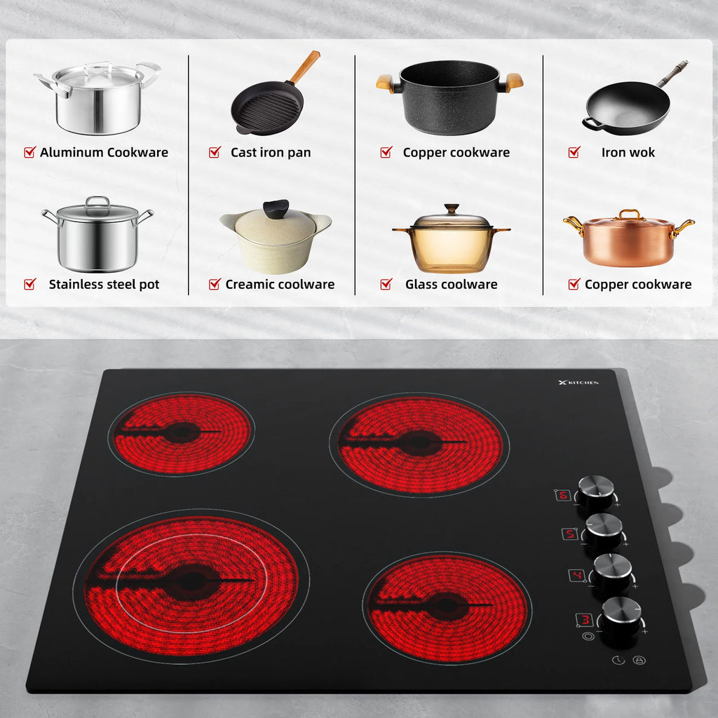 24 Inch 4 Burners Electric Cooktop U90327