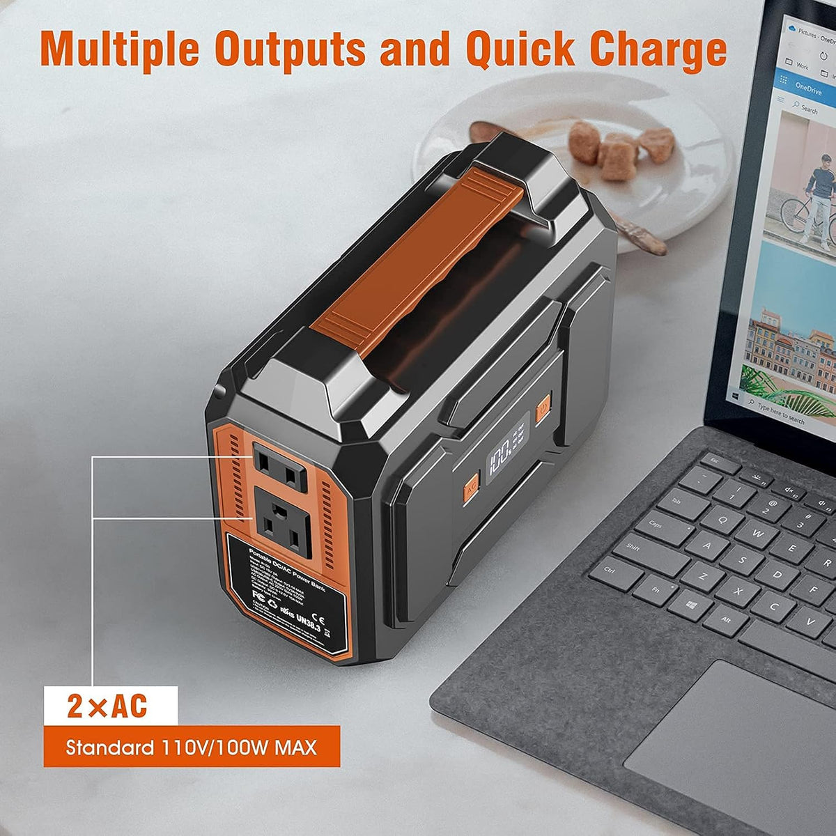 Portable Power Station 100W, 146Wh/39600mAh Lithium Battery with USB-C and AC Outlet S75501