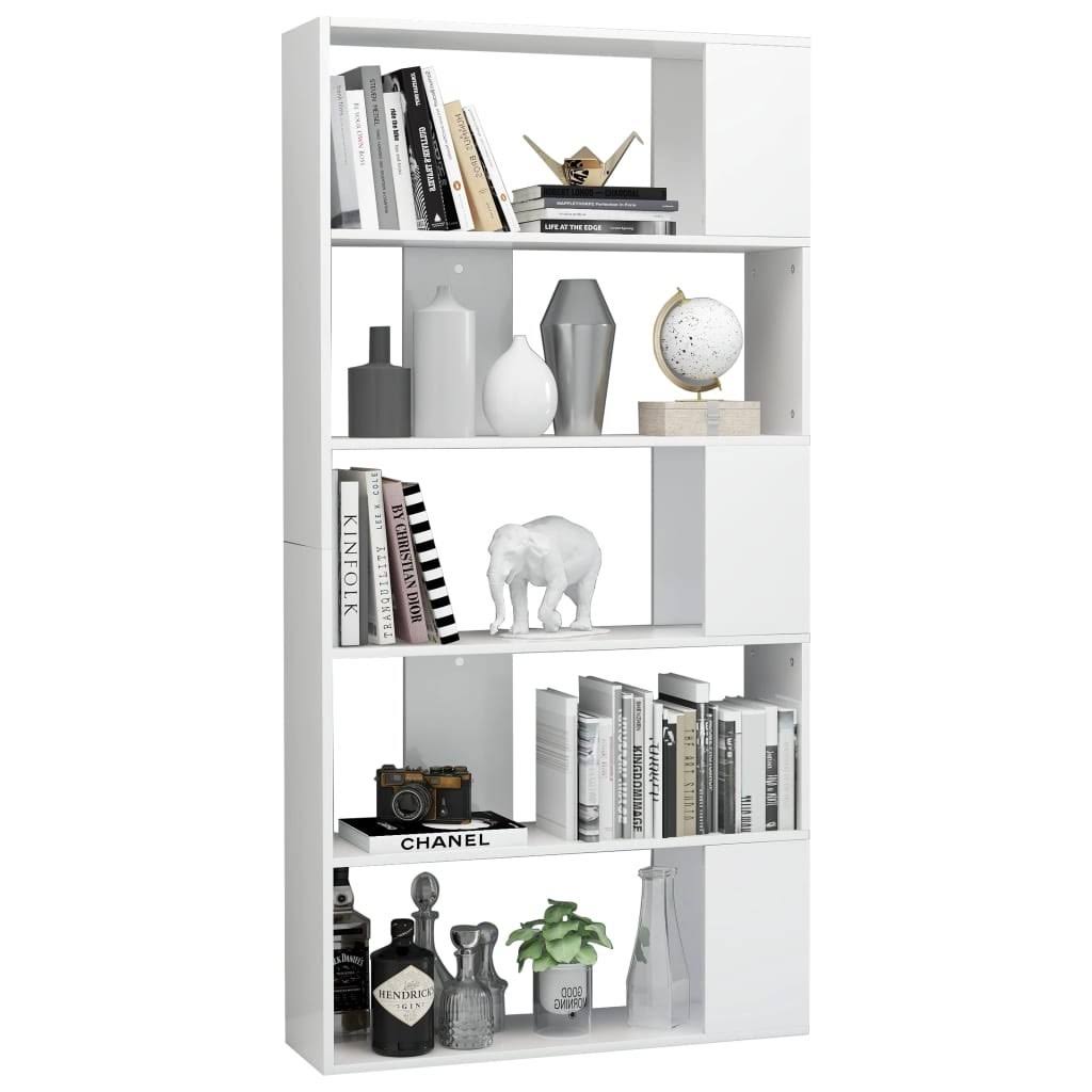 High Gloss Black Book Cabinet Room Divider Chipboard C4660