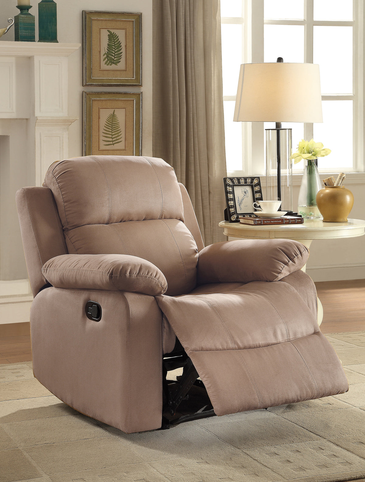 Brown Microfiber Recliner D2355