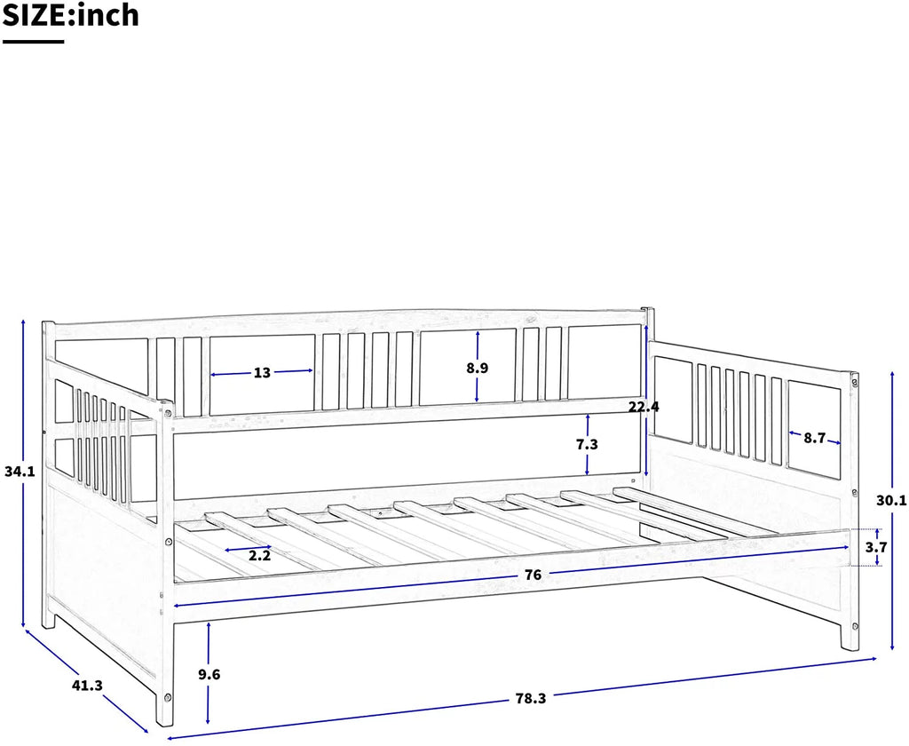 Solid Wood Twin Size Daybed M917686