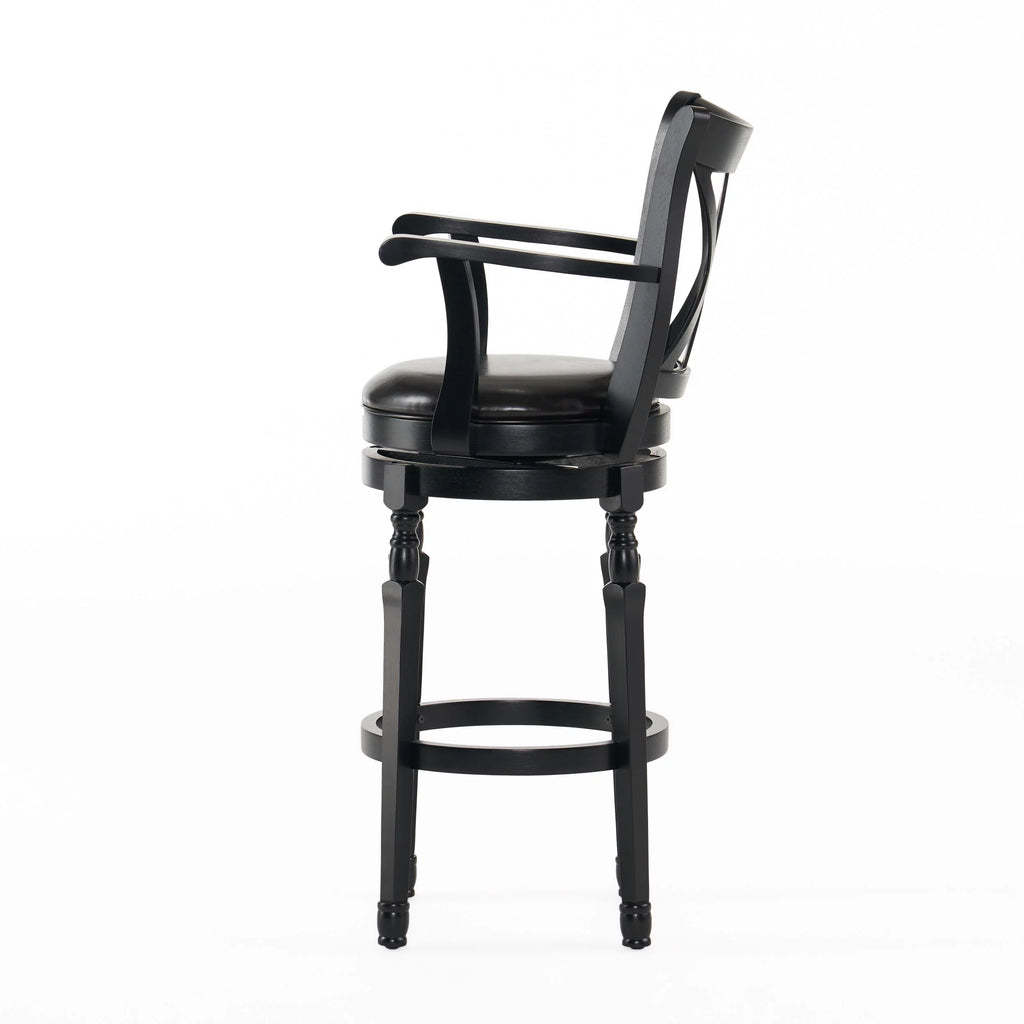 Black Bonded Leather Swivel Barstool G925