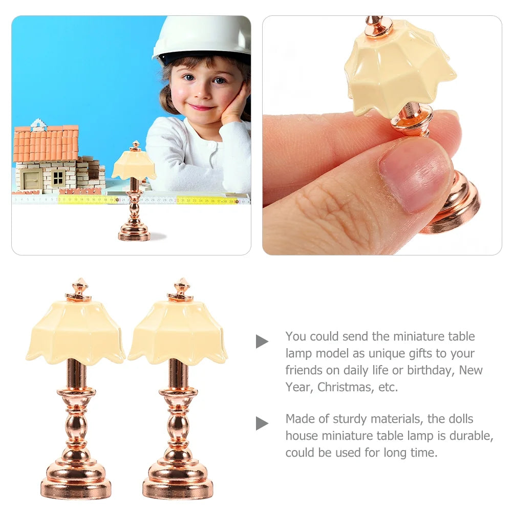Vintage Metal Dollhouse Bedside Lamp 4 Pcs F63331