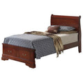 Cherry Twin Size Storage Sleigh Bed K8809