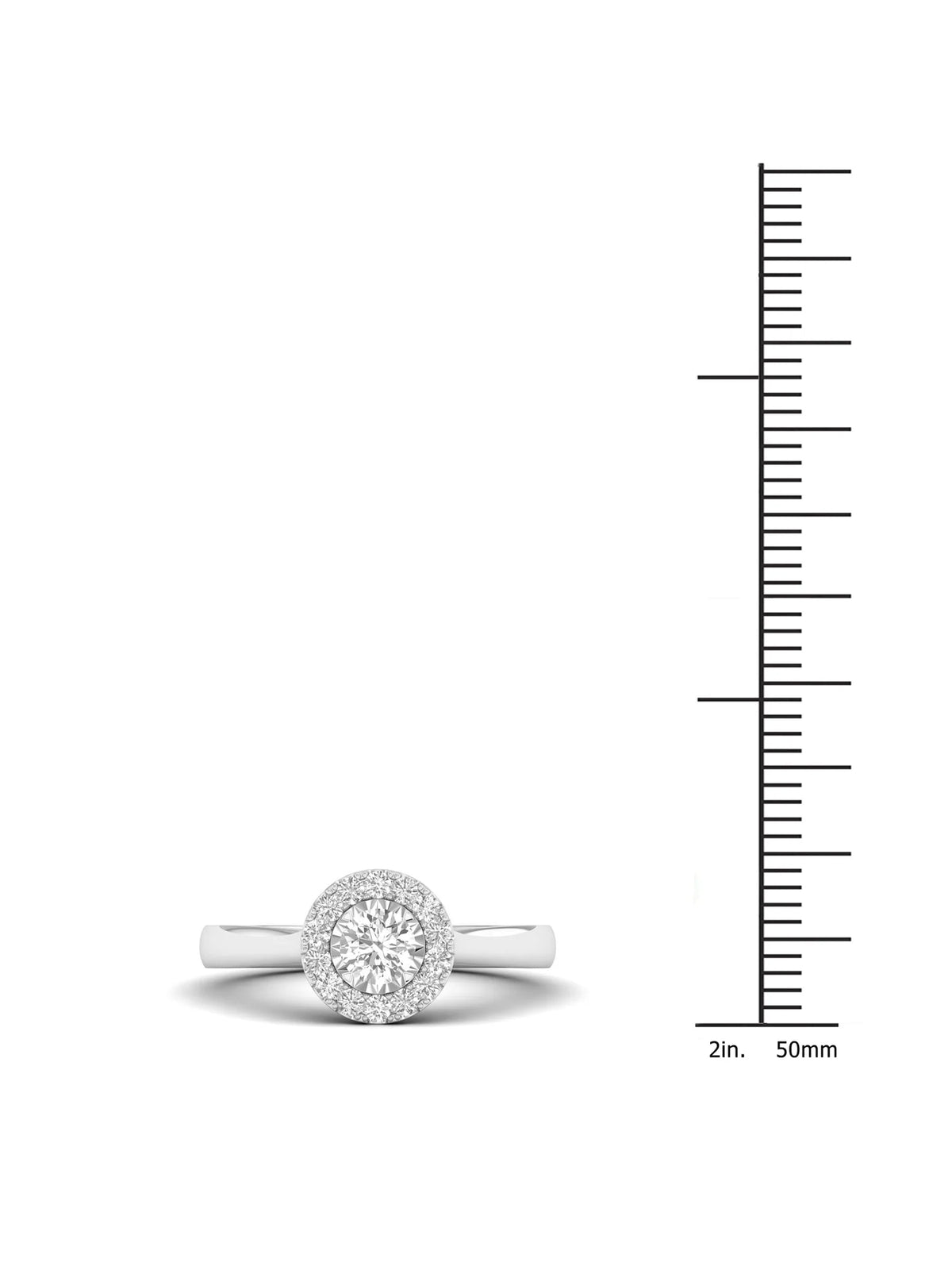 10K White Gold Single Stone Halo Engagement Ring C454659