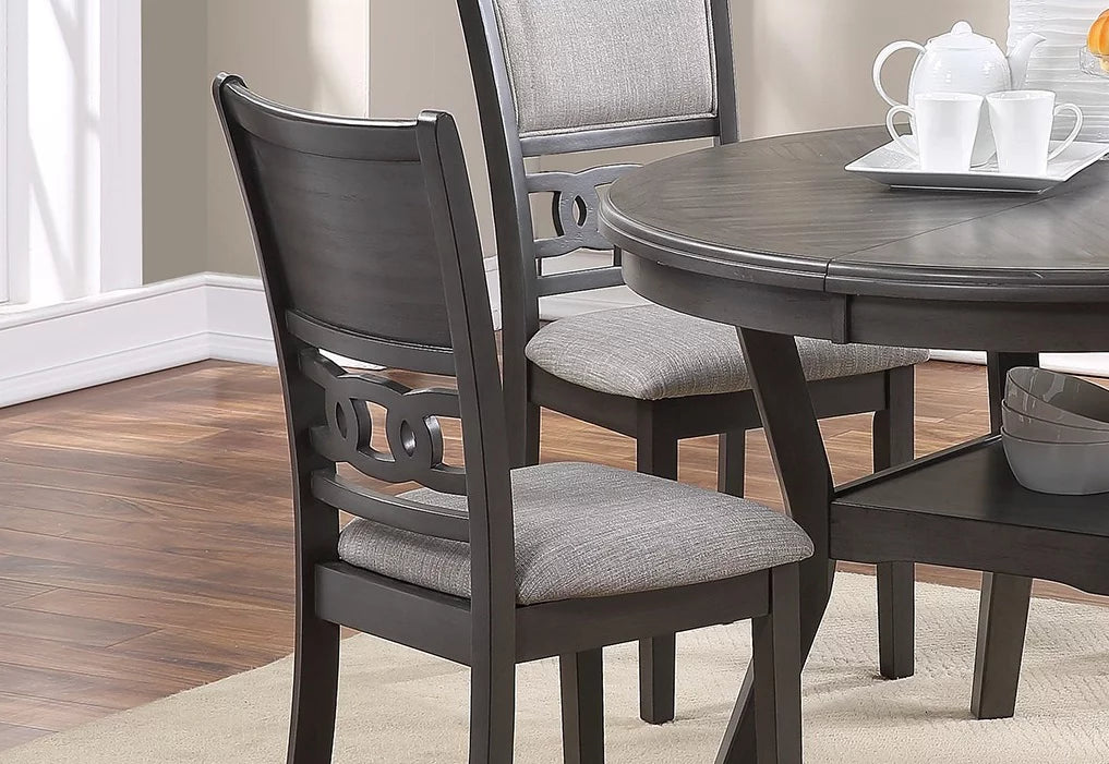 Set of 4 Grey Rubberwood Dining Chairs W8731