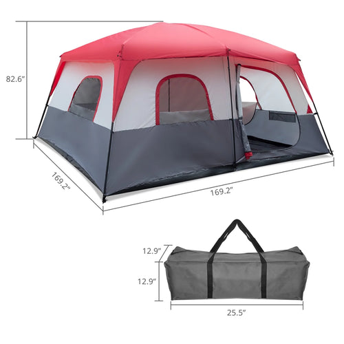 14 People Waterproof Windproof Camping Tent with 2 Doors X82210