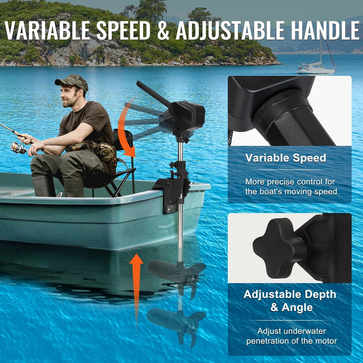 55lb Thrust 24V Electric Trolling Motor N124