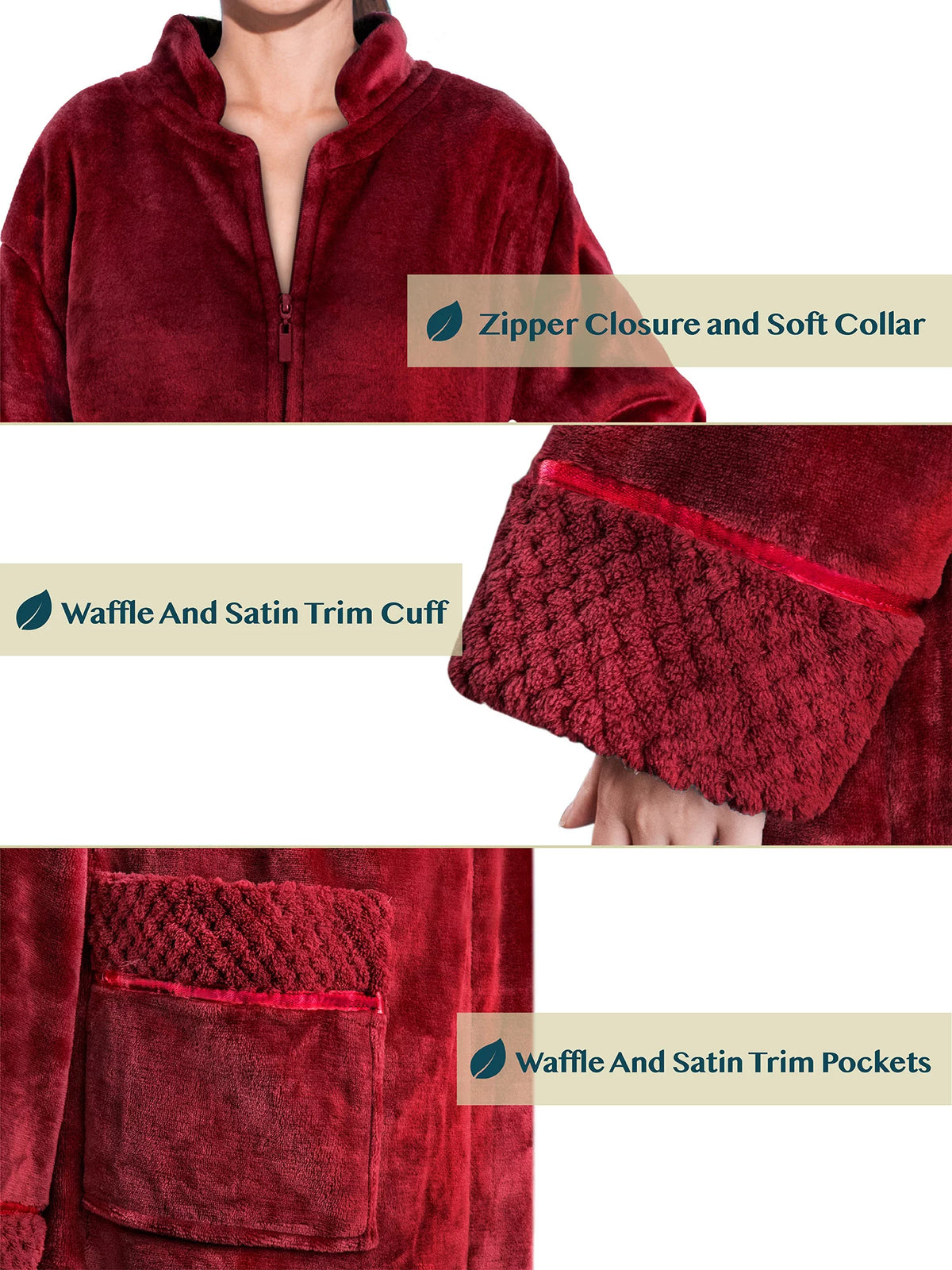 Fleece Zip Up Front Robe F5743
