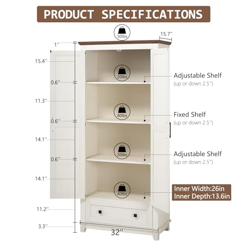 72" Tall Storage Cabinet with Adjustable Shelves & Barn Doors L199