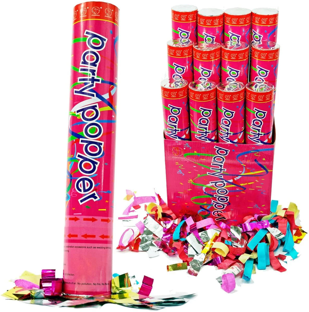 12 Pack 12 Inch Confetti Cannons Party Poppers X80072