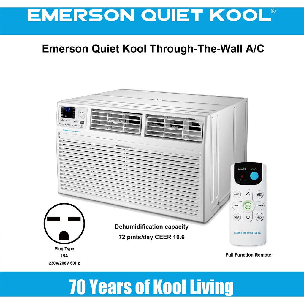 12,000 BTU 230-Volt Through-the-Wall Air Conditioner with Wi-Fi, White E9400