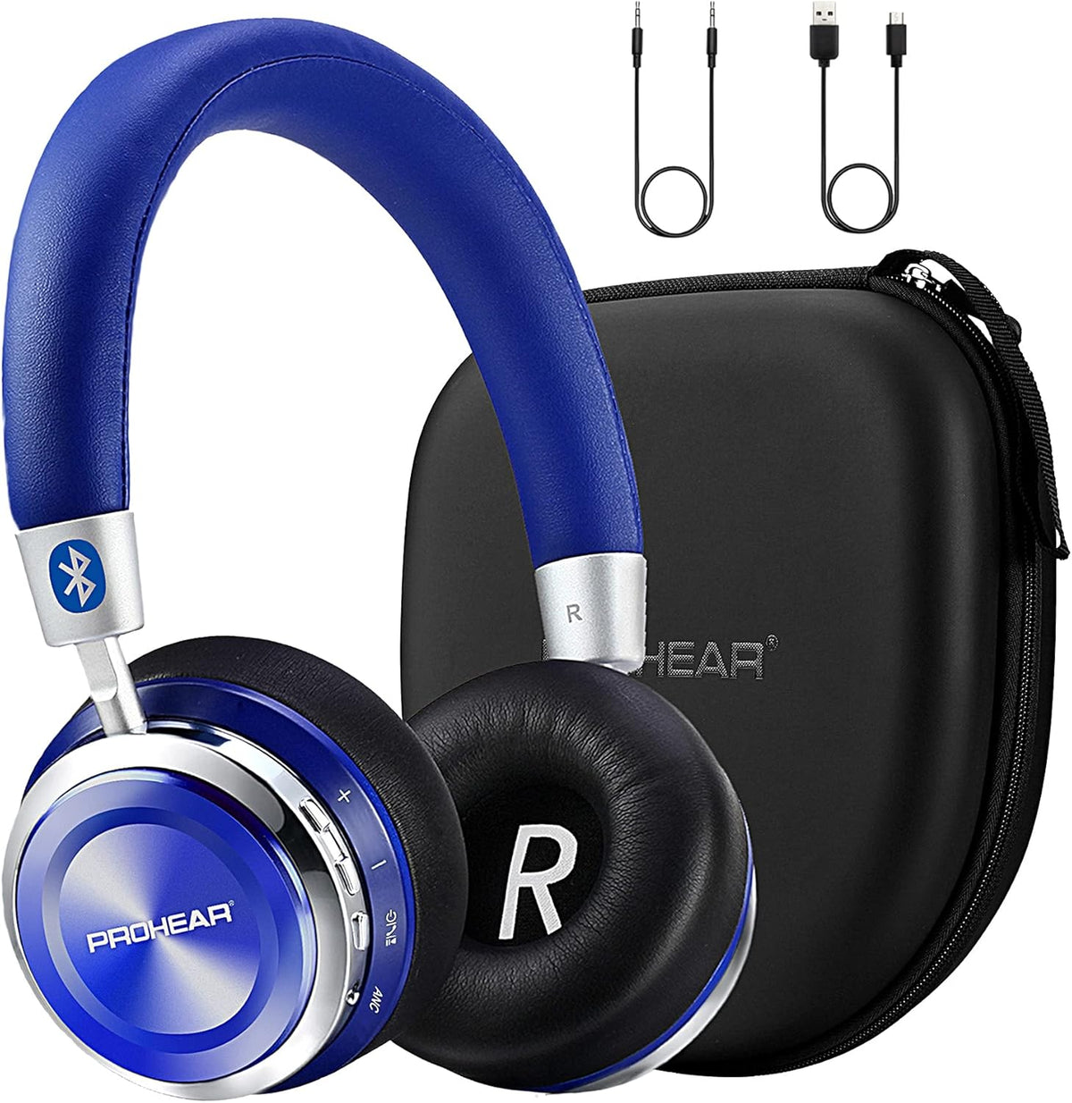 Kids Bluetooth Active Noise Cancelling Headphones with Safe 85dB Volume Limit, Over Ear Headset with Microphone (Blue) Z699832