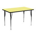 Rectangular Yellow Thermal Laminate Activity Table with Adjustable Legs K81682