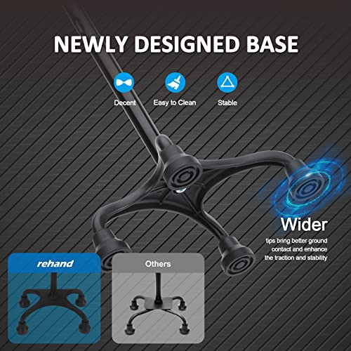 Quad Cane, Foldable Walking Cane with 4-Pronged Base I30205