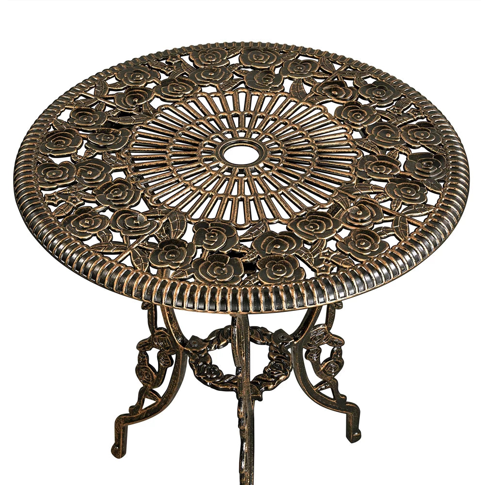 3 Piece Patio Bistro Table Set with Umbrella Hole X99853
