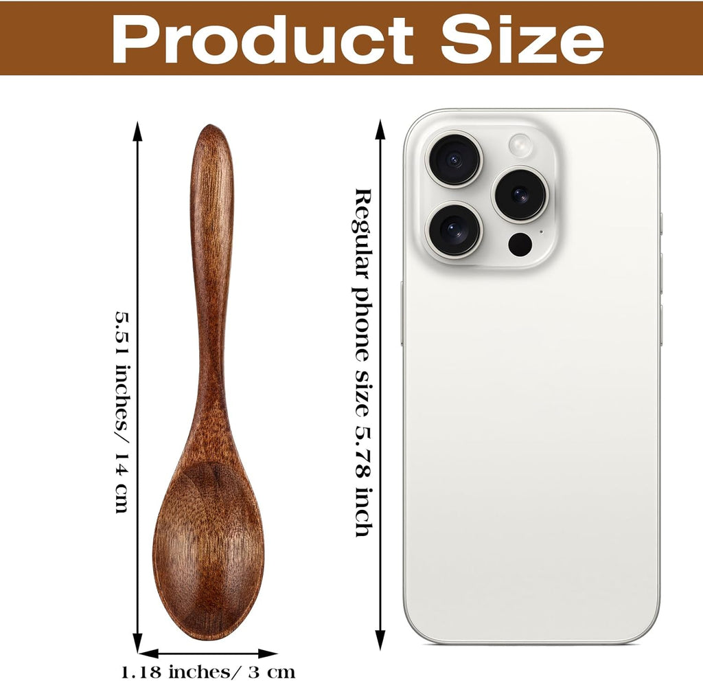 6 Pcs 5.5 Inches Wooden Spoons J8513