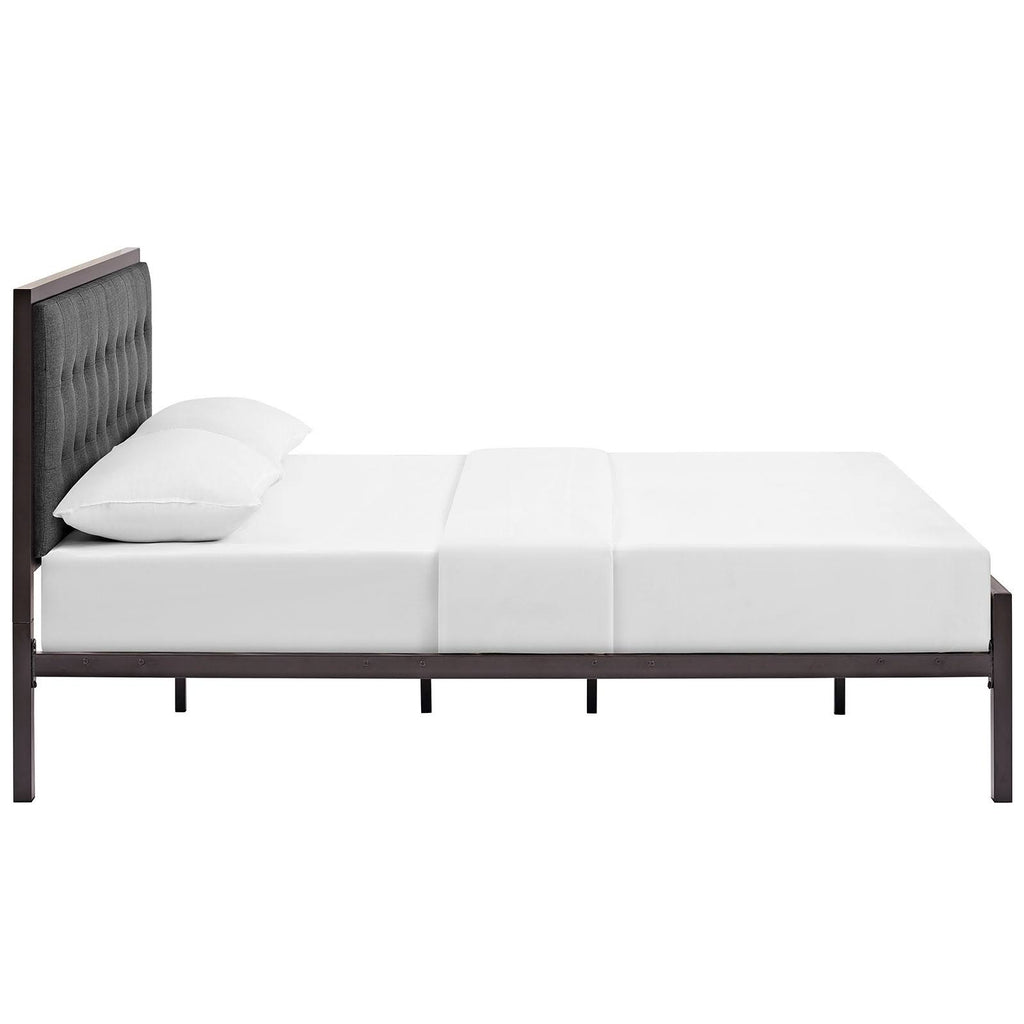 Full Fabric Bed, Brown Gray W5508