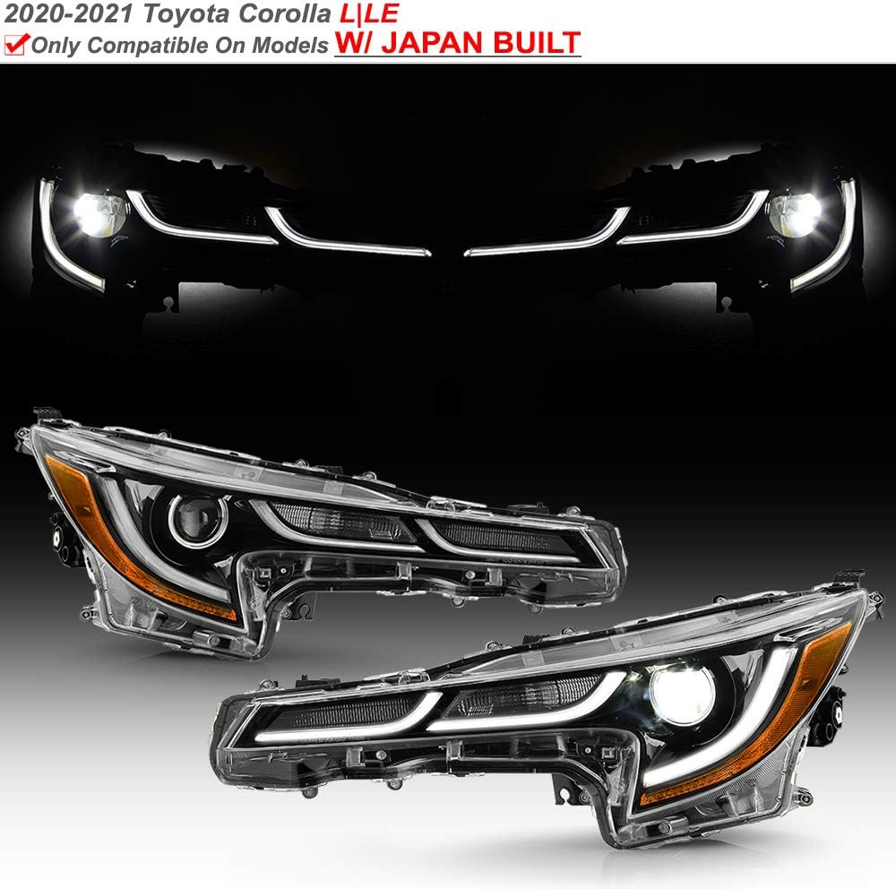 Black LED Projector Headlights Set Left+Right X8569